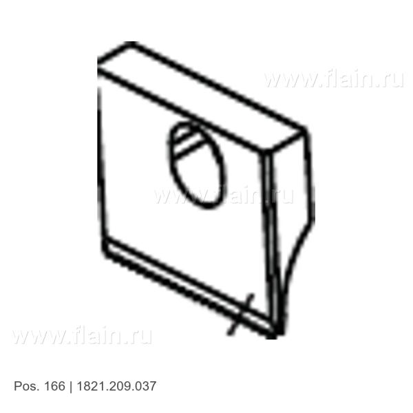 Отрезной нож 1821.209.037, Signode BXT3-16, позиция 166 на чертеже, отдельная запчасть